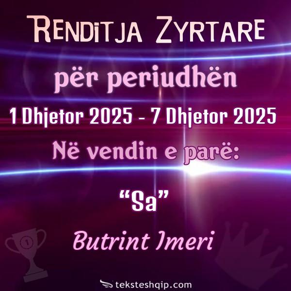 Top 100 1 Dhjetor 2025 - 7 Dhjetor 2025