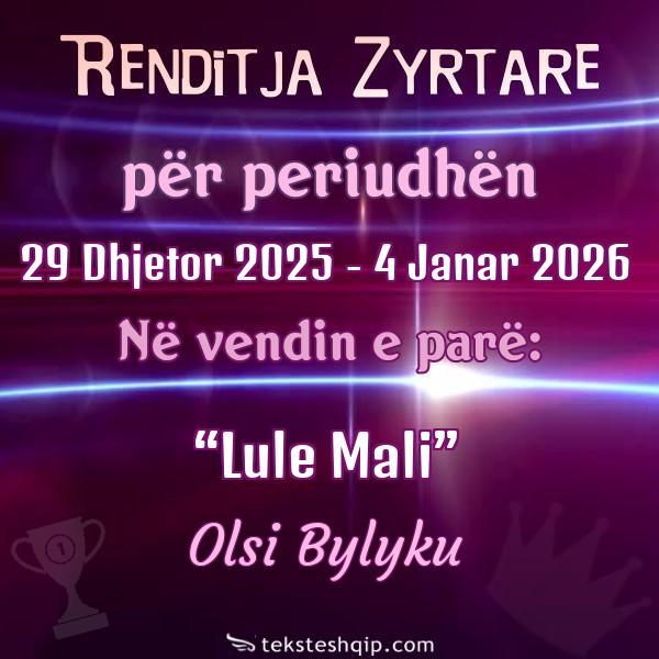 Top 100 29 Dhjetor 2025 - 4 Janar 2026